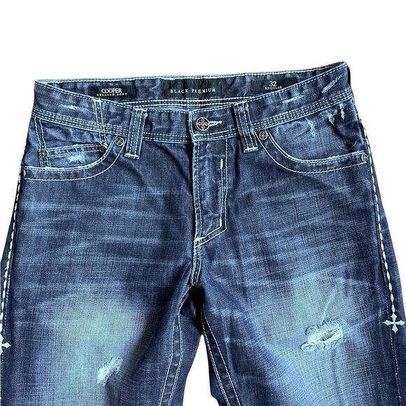 AFFLICTION Black Premium Cooper Relaxed Boot Jeans Size 32 - Picture 4 of 9